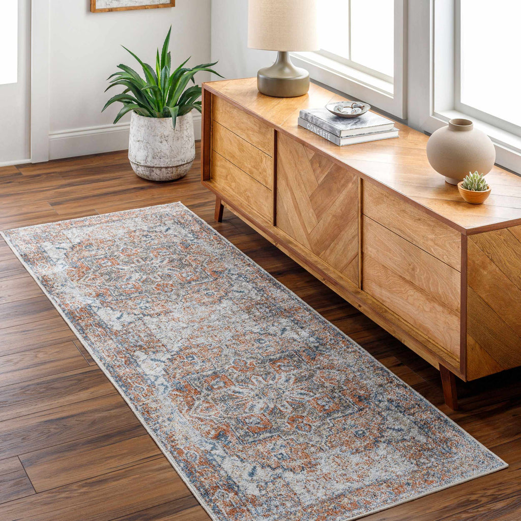Rust Hera Washable Area Rug - Clearance
