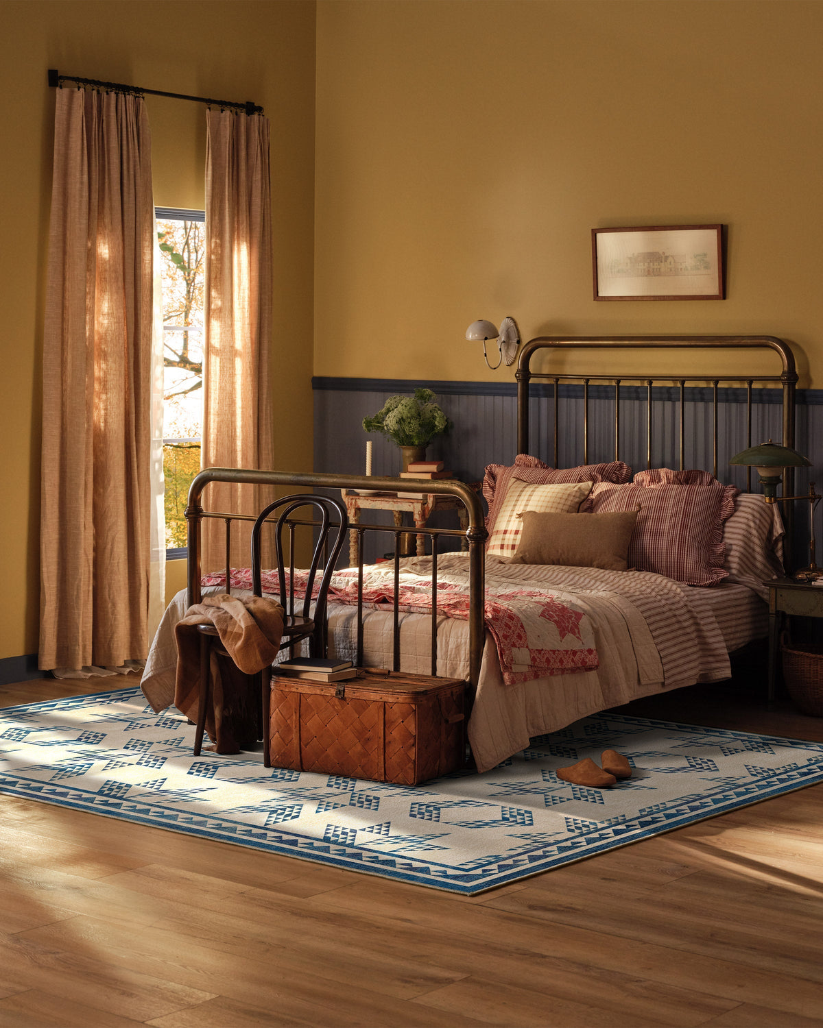 Louisa Cream & Blue Rug