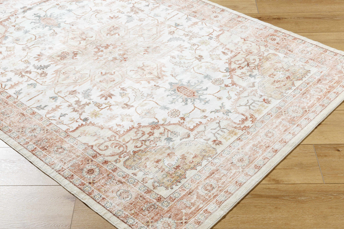 Lotan Pink Medallion Washable Area Rug - Clearance