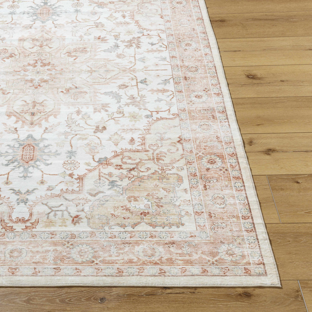 Lotan Pink Medallion Washable Area Rug - Clearance