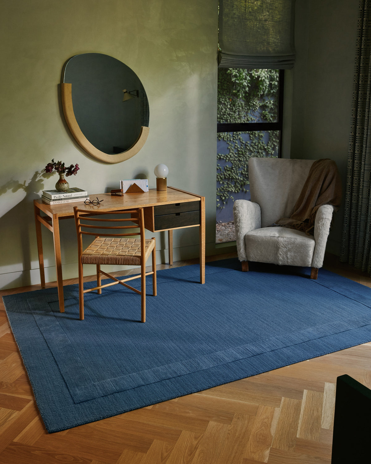 Lucien Slate Blue Wool Rug