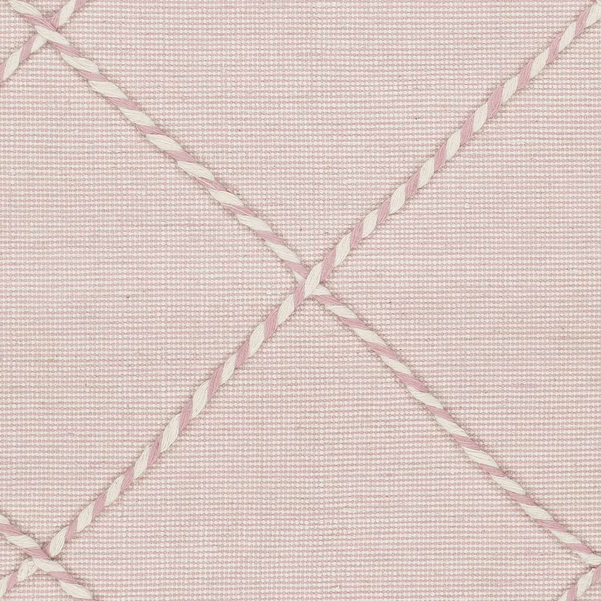 Lupton Pink Trellis Wool Rug with tassels - Clearance