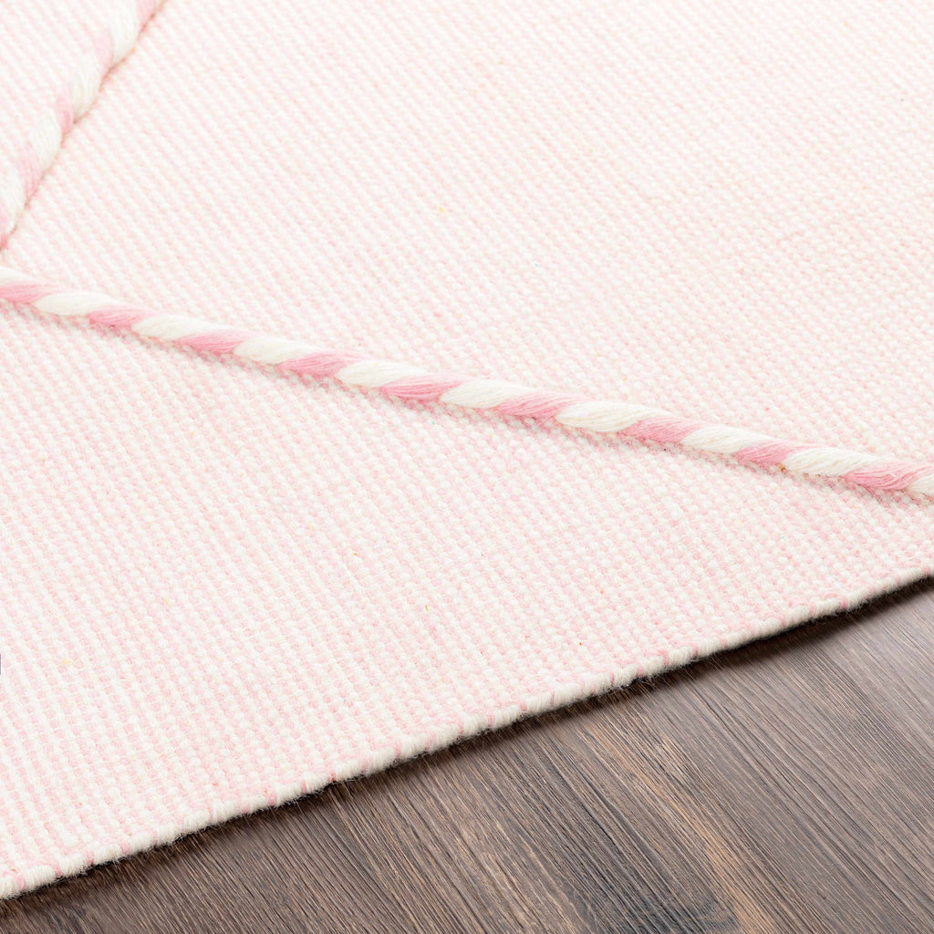 Lupton Pink Trellis Wool Rug with tassels - Clearance