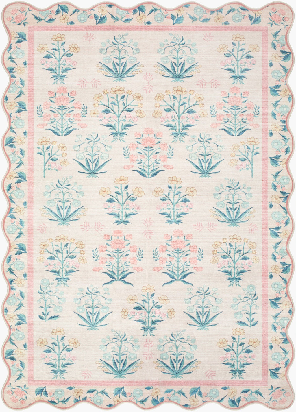 Bufae Floralnature Modern Machine Woven Polyester Washable Area Rug