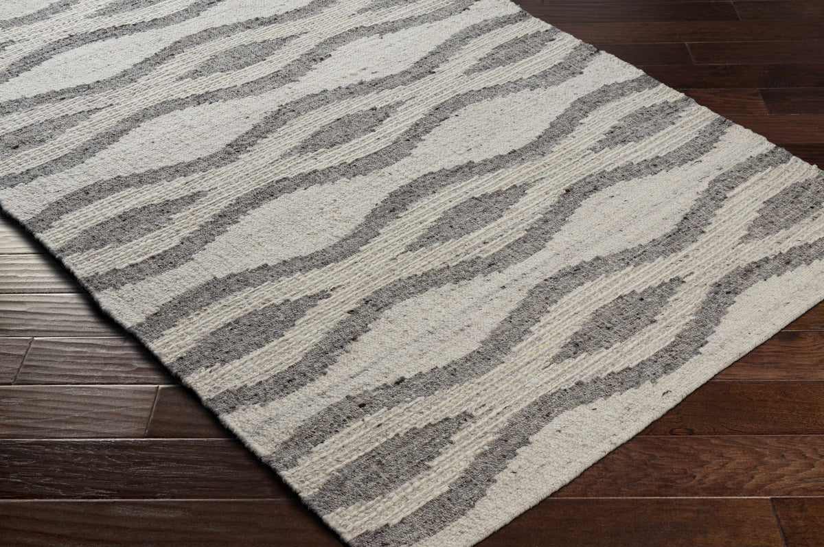 Lavalwaves Hand Woven Flatweave Wool Carpet - Clearance