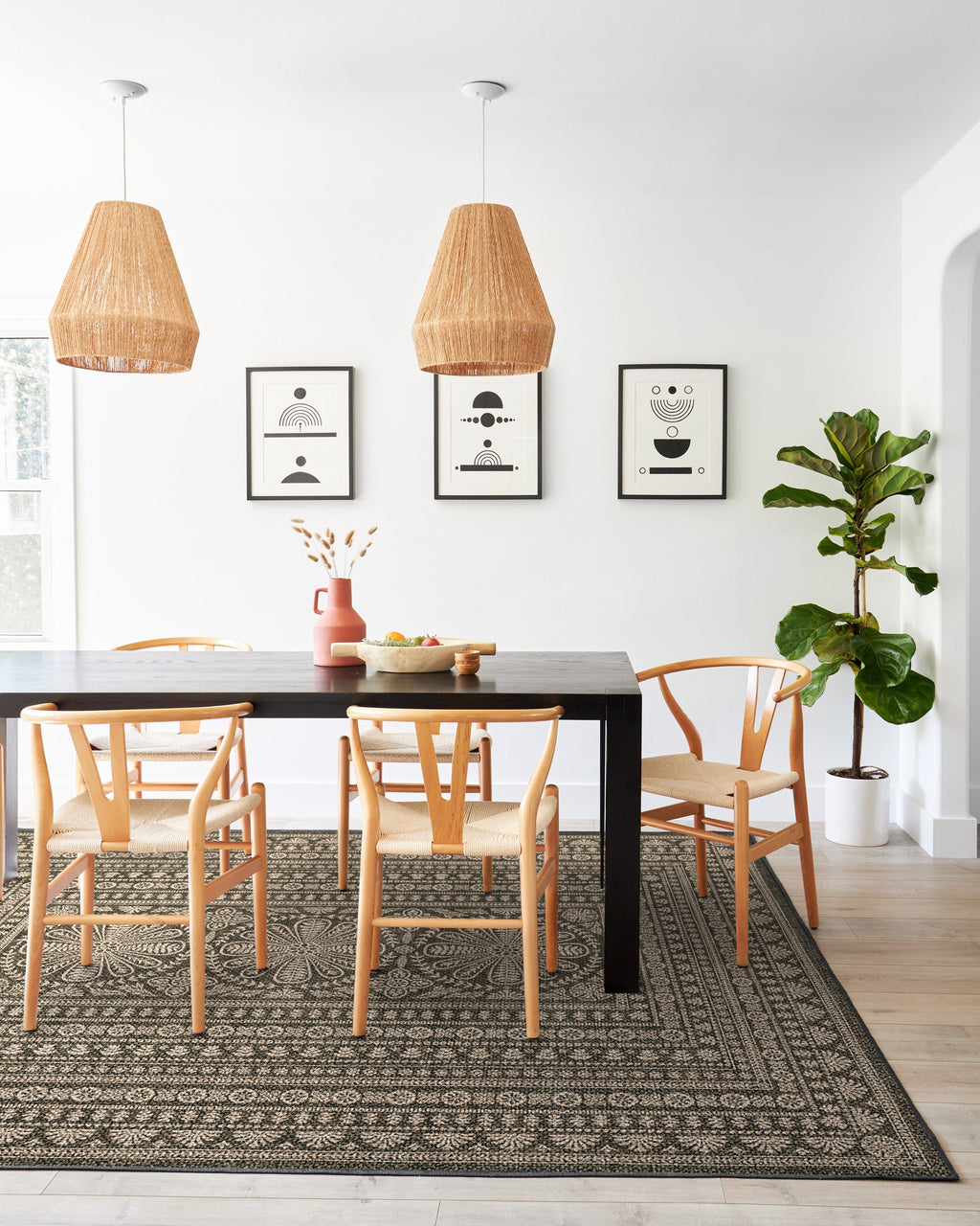 Maia Soft Black Re-Jute Rug
