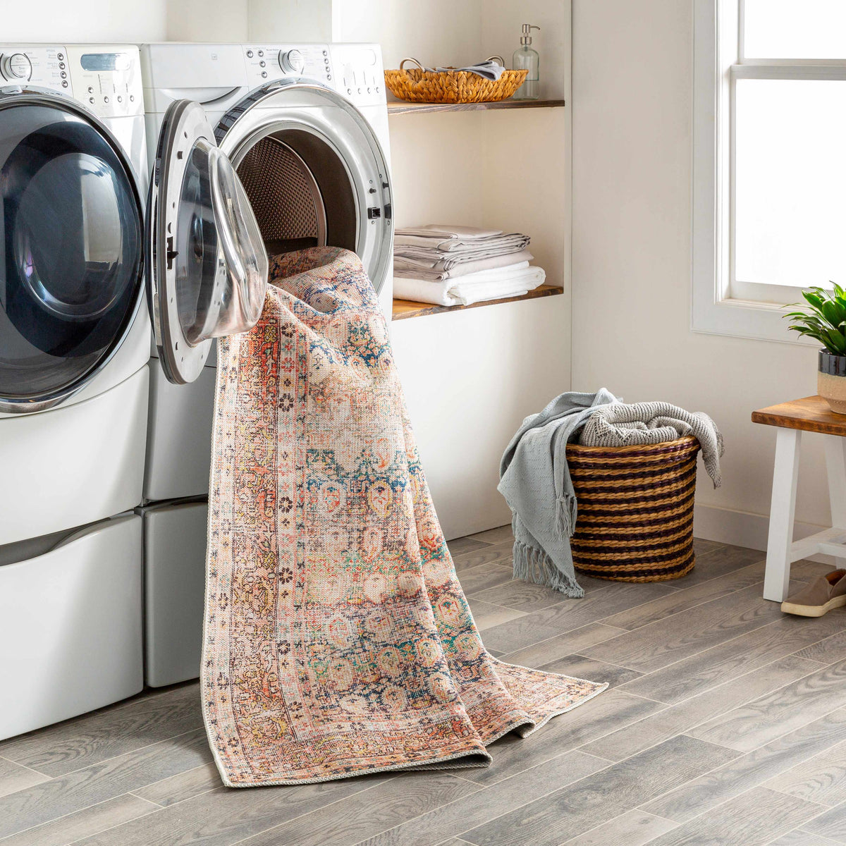 Maligaya Distressed Washable Rug - Clearance