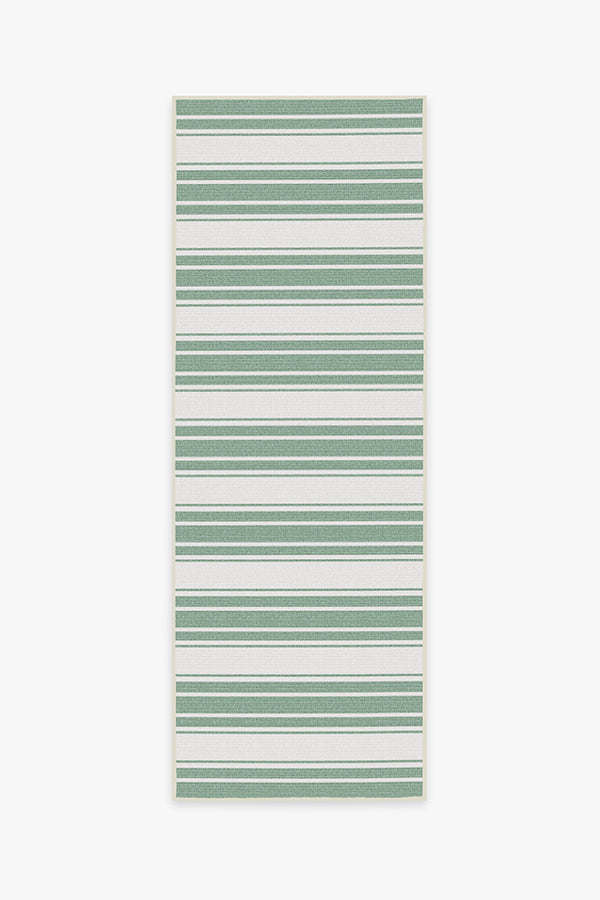 Marina Stripe Sage Green Outdoor Rug