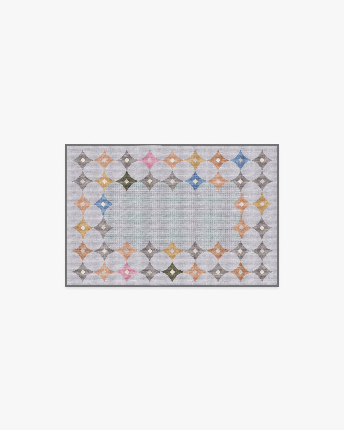 Marquise Border Grey Rug by Jonathan Adler