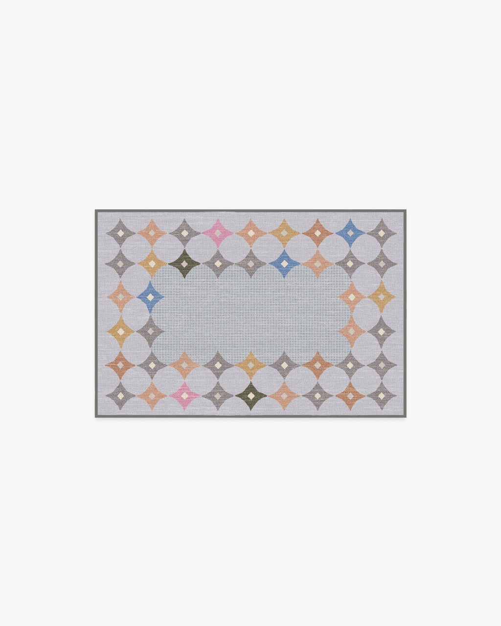 Marquise Border Grey Flatwoven Rug by Jonathan Adler