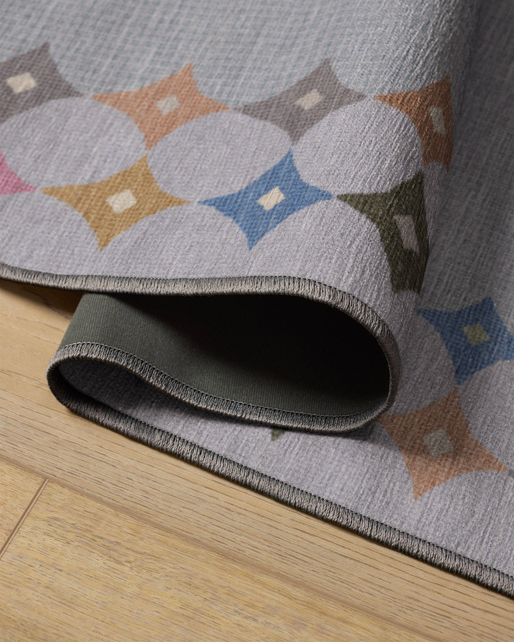 Marquise Border Grey Flatwoven Rug by Jonathan Adler