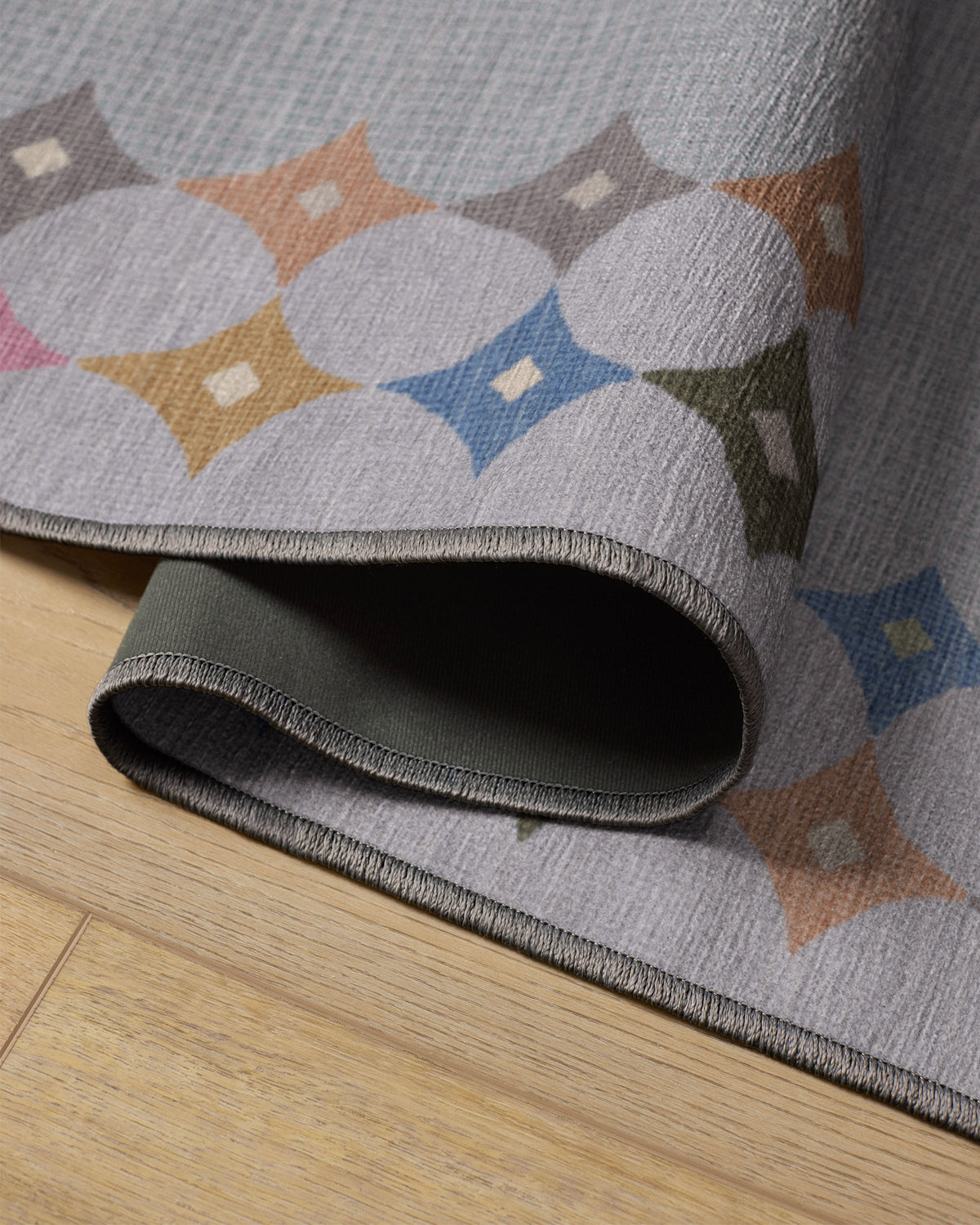 Marquise Border Grey Flatwoven Rug by Jonathan Adler