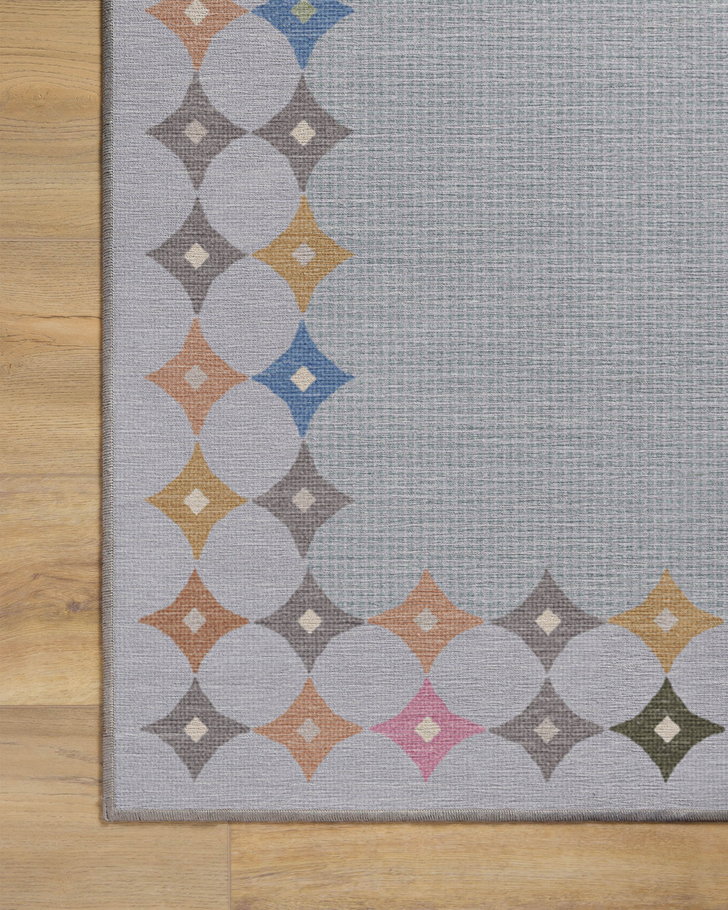 Marquise Border Grey Flatwoven Rug by Jonathan Adler