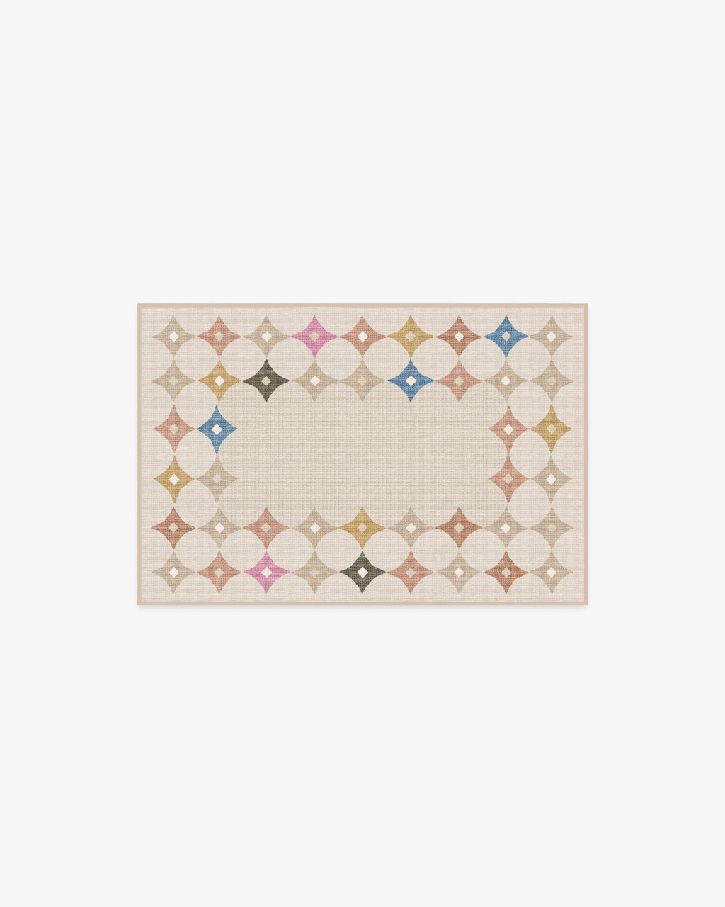 Marquise Border Natural Flatwoven Rug by Jonathan Adler