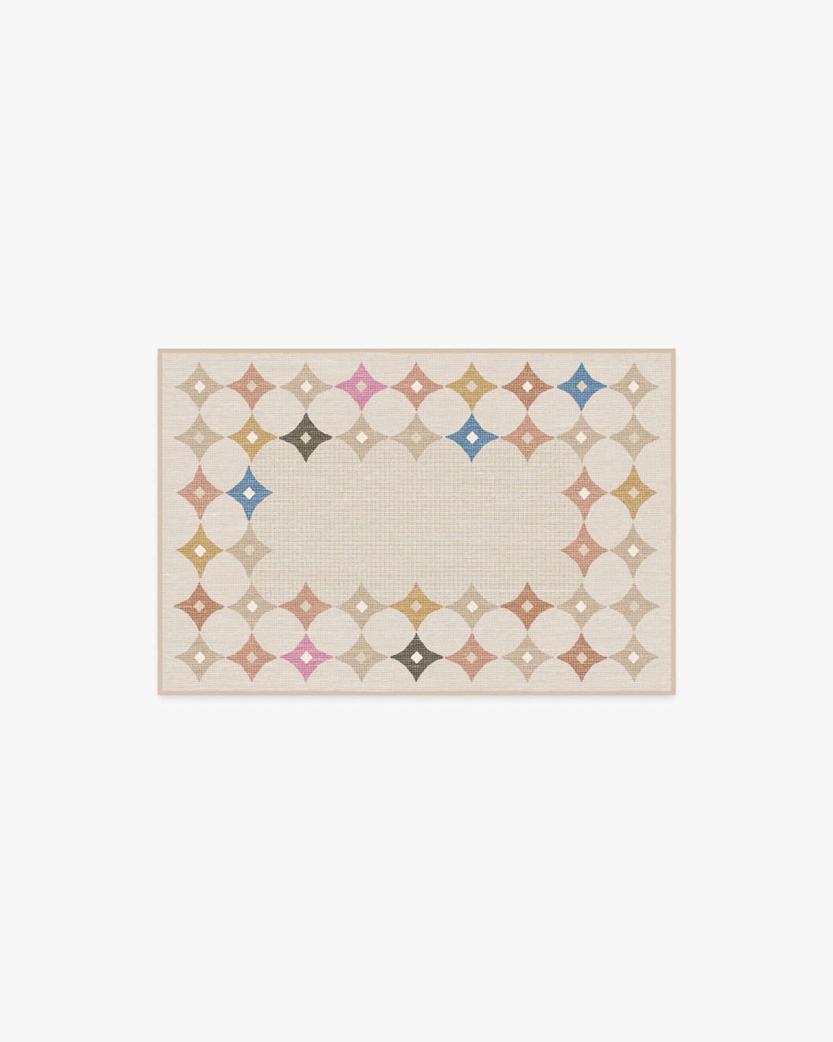 Marquise Border Natural Flatwoven Rug by Jonathan Adler