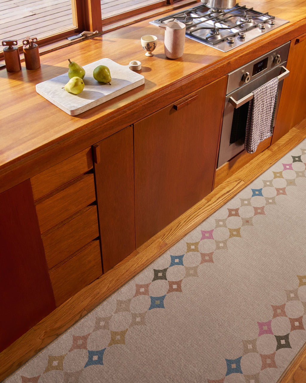 Marquise Border Natural Flatwoven Rug by Jonathan Adler