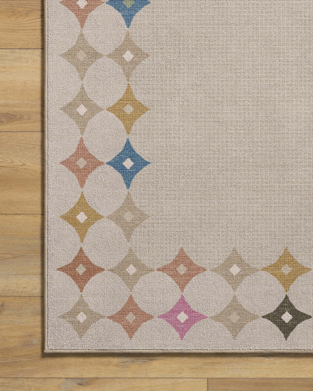 Marquise Border Natural Rug by Jonathan Adler