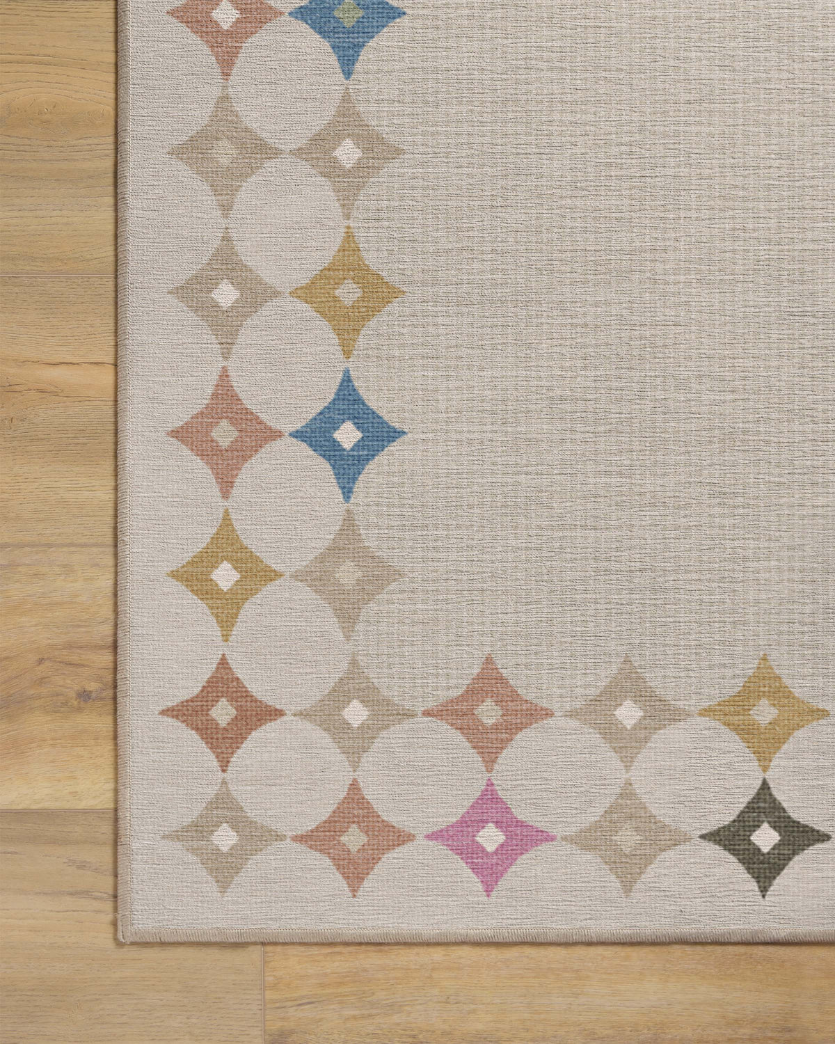 Marquise Border Natural Flatwoven Rug by Jonathan Adler