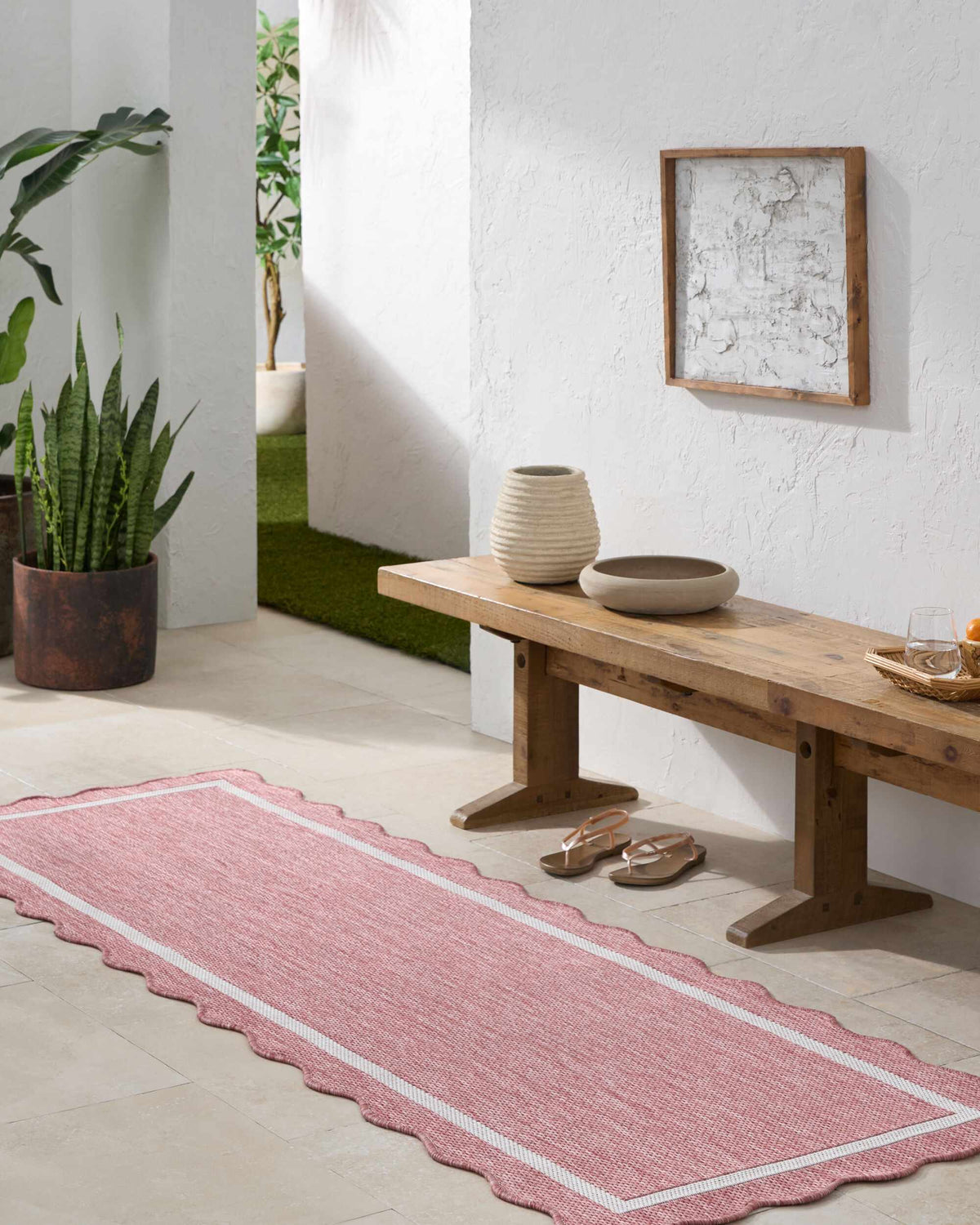 Varro Dark Pink Outdoor Area Rug