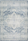 Mauro Navy Medallion Washable Area Rug - Clearance