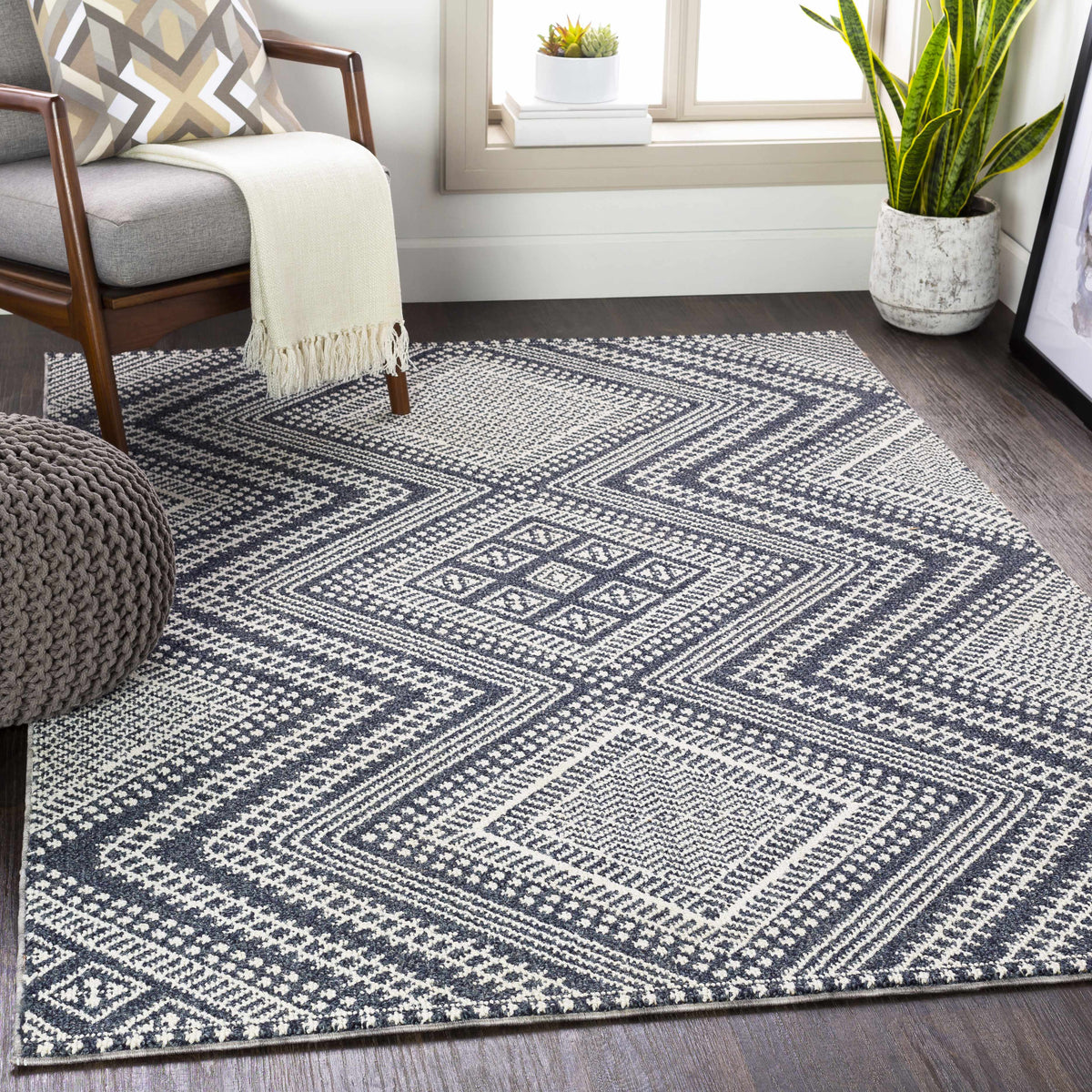 Madison Black&White Area Rug - Clearance