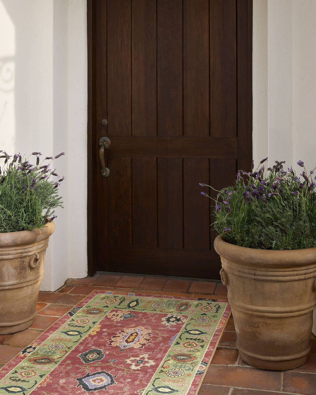 Mehr Rose & Soft Green Outdoor Rug