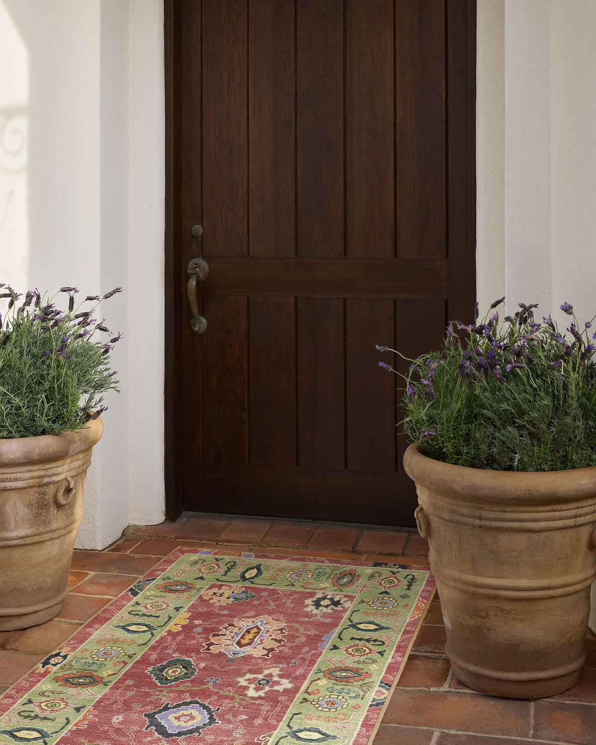 Mehr Rose & Soft Green Outdoor Rug