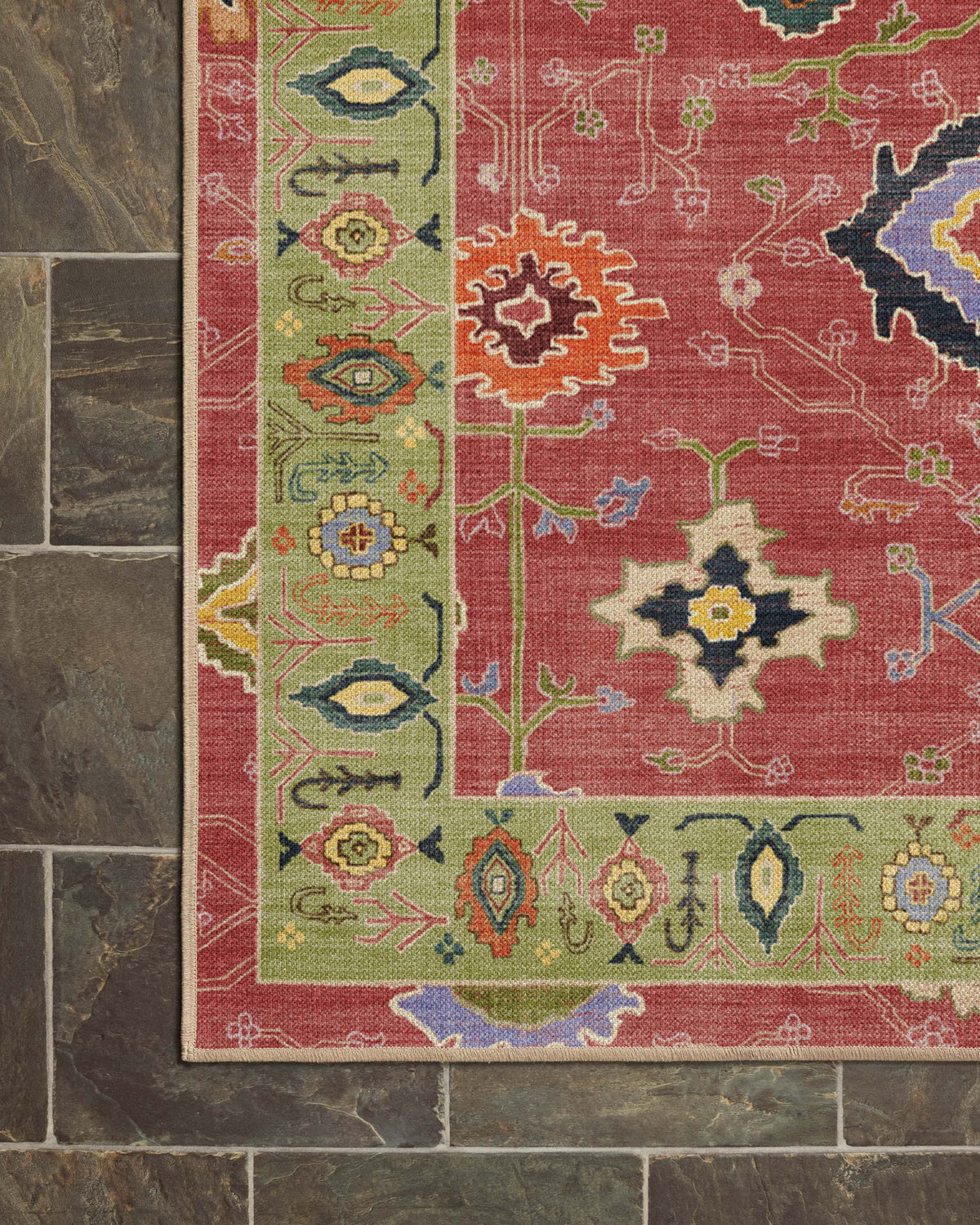 Mehr Rose & Soft Green Outdoor Rug