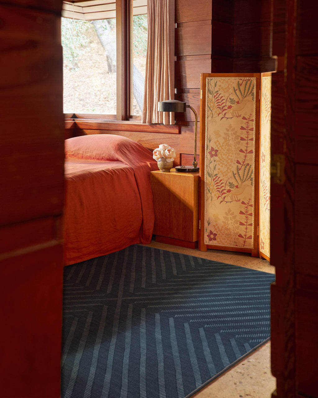 Memphis Blue Flatwoven Rug by Jonathan Adler
