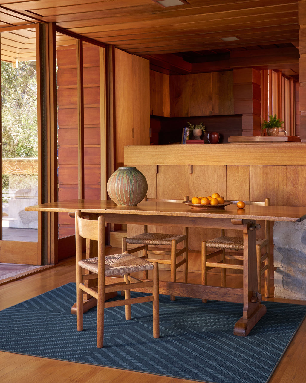 Memphis Blue Flatwoven Rug by Jonathan Adler