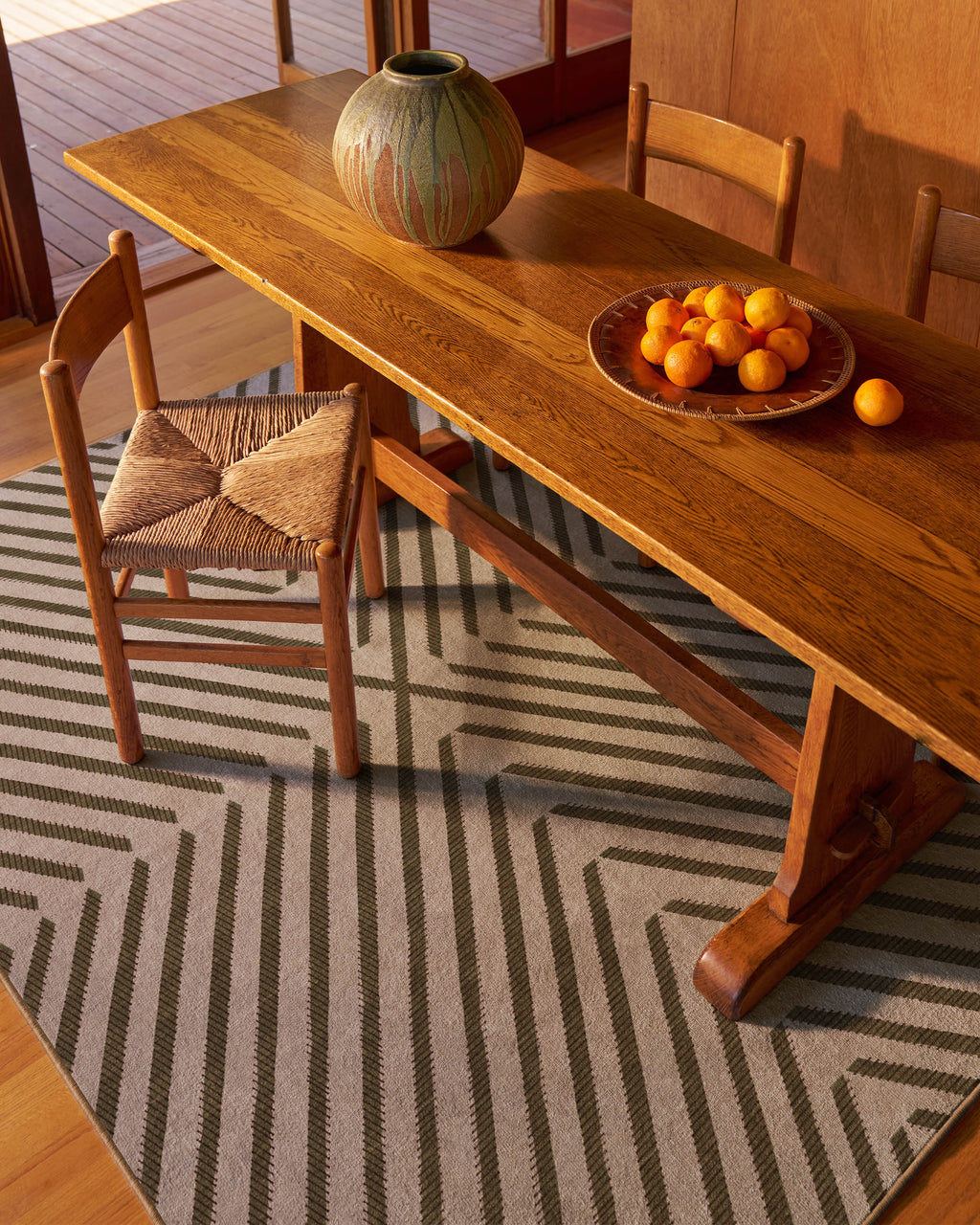 Memphis Olive Flatwoven Rug by Jonathan Adler