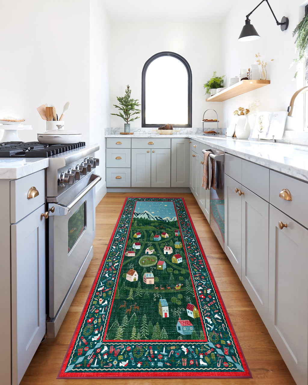 Merry Village Green Rug