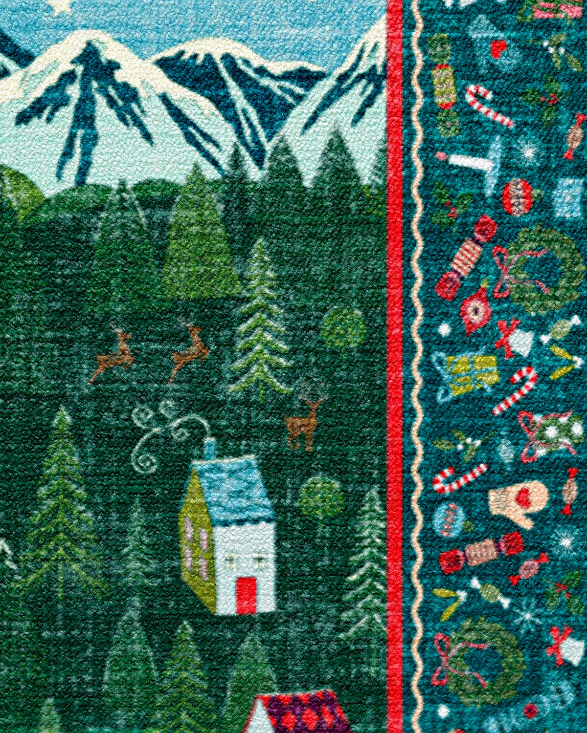 Merry Village Green Rug