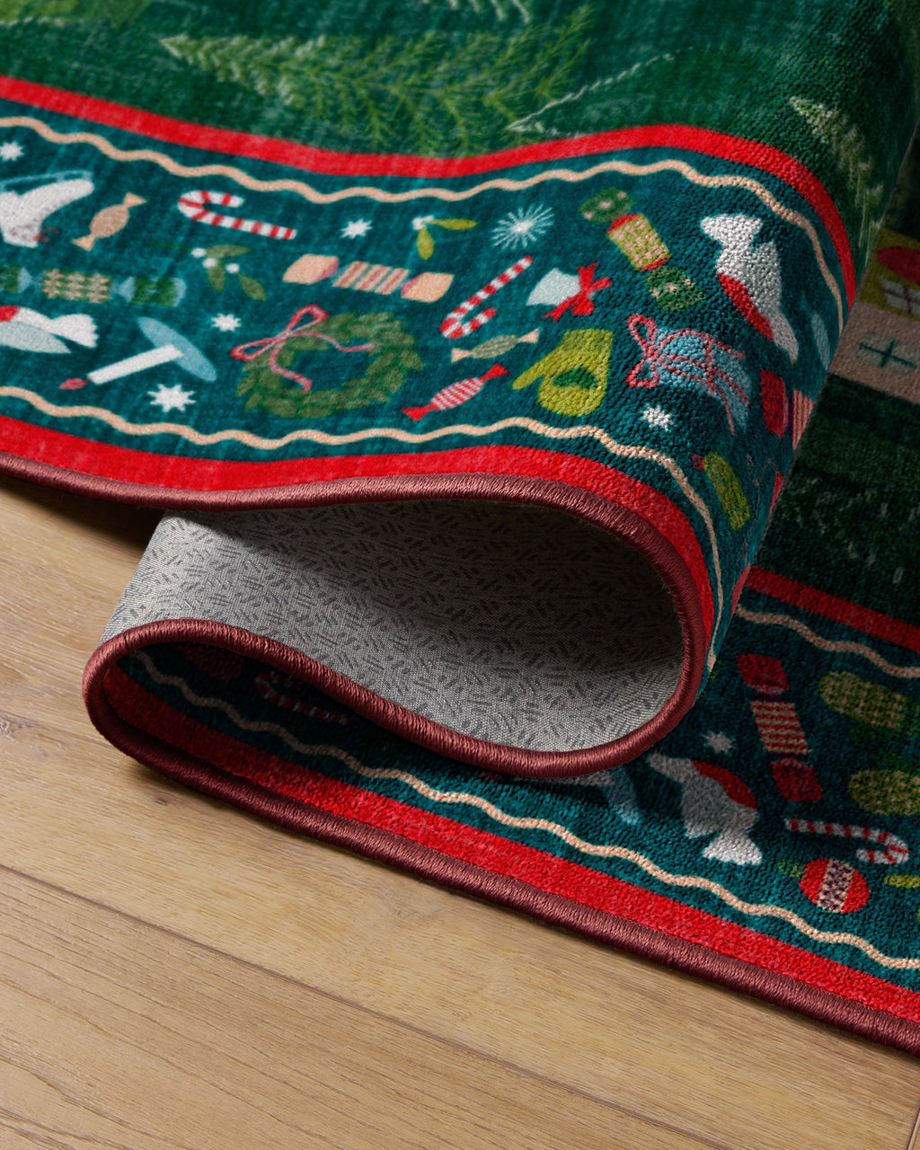 Merry Village Green Rug