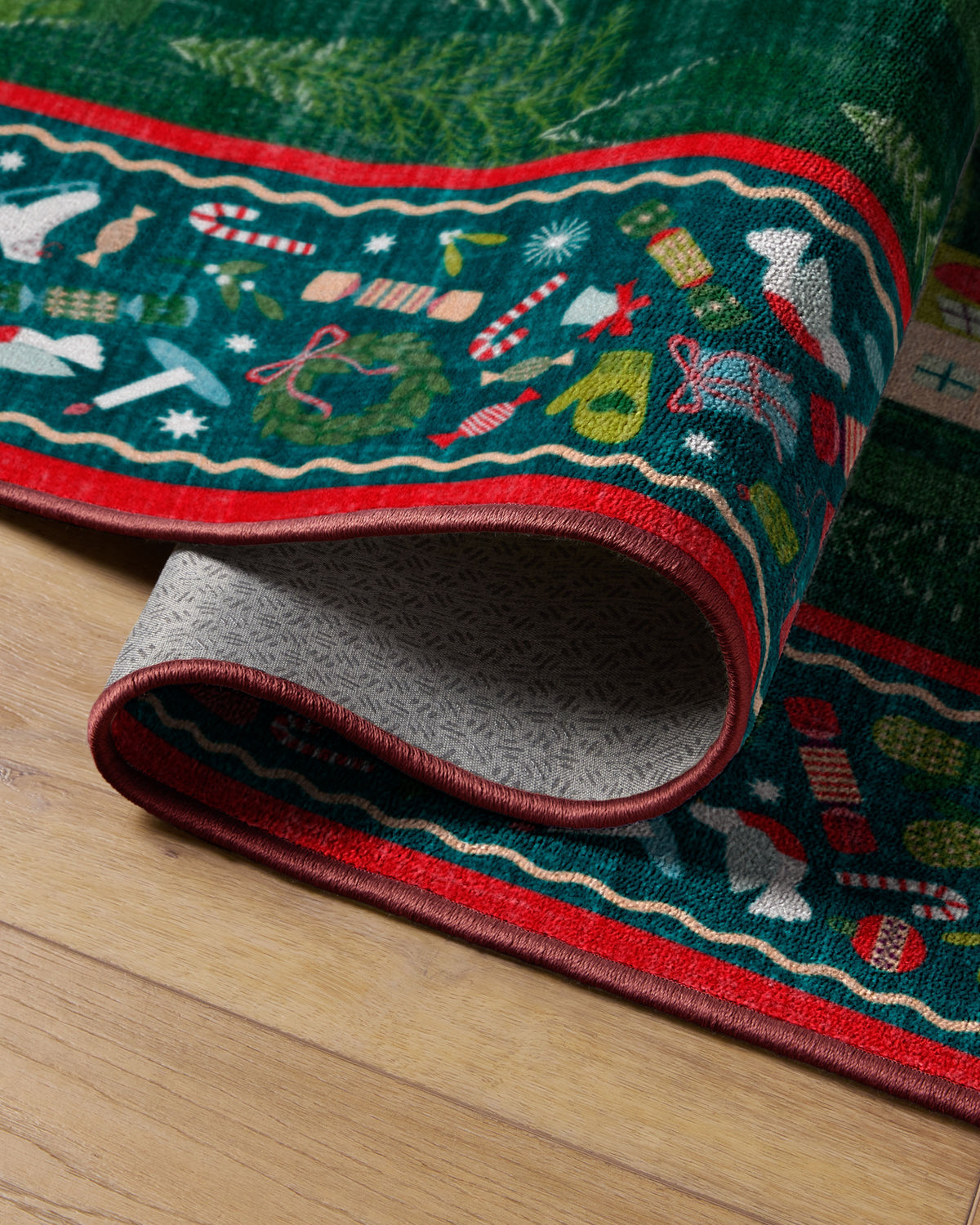 Merry Village Green Rug