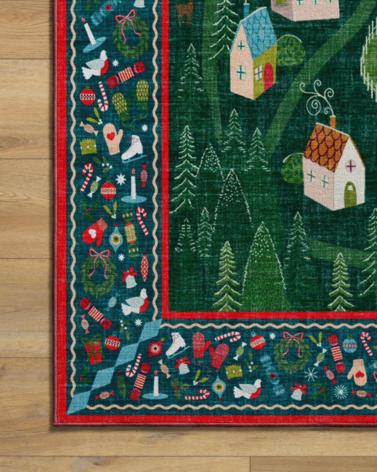 Merry Village Green Rug