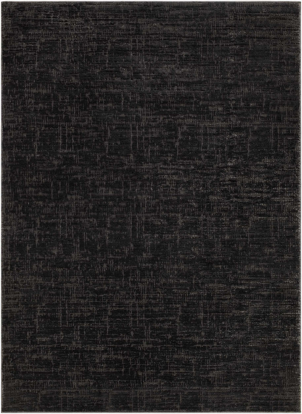 Favian Black Contemporary Washable Area Rug
