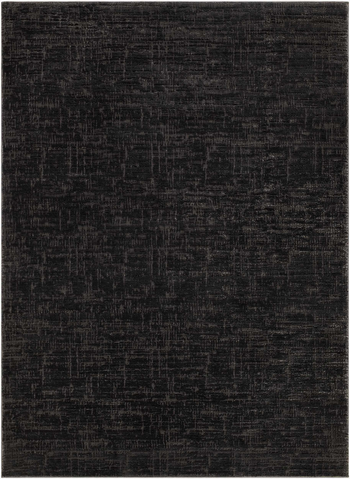 Favian Black Contemporary Washable Area Rug