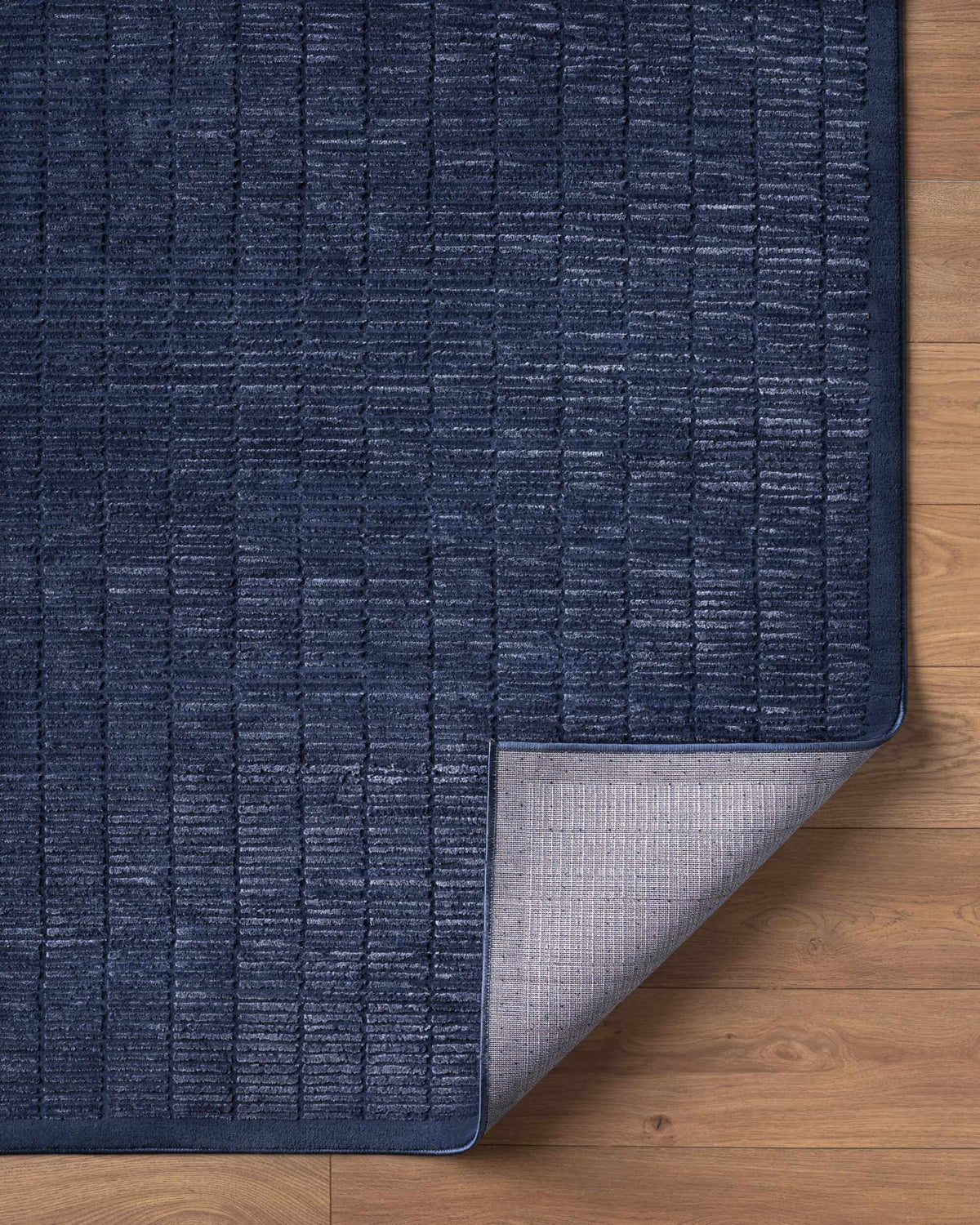 Jolene Navy Blue Contemporary Washable Area Rug