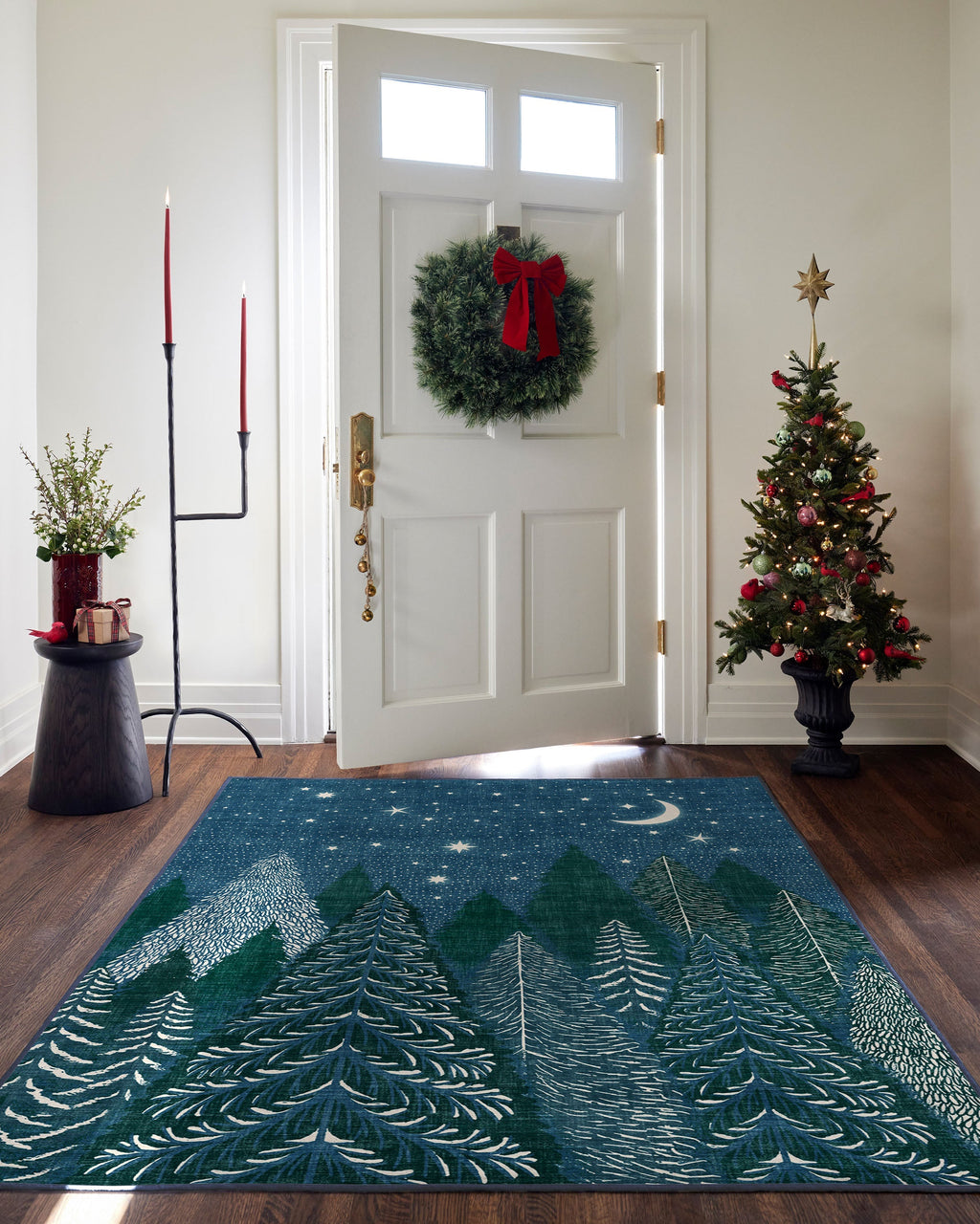 Midnight Grove Navy Flatwoven Rug