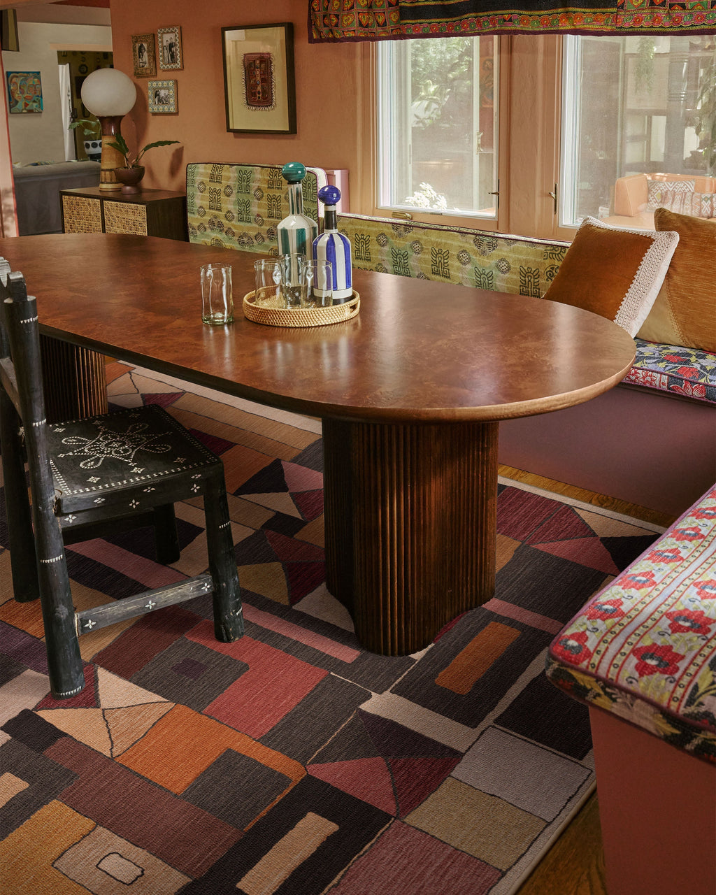 Modra Warm Brown Flatwoven Rug by Jungalow