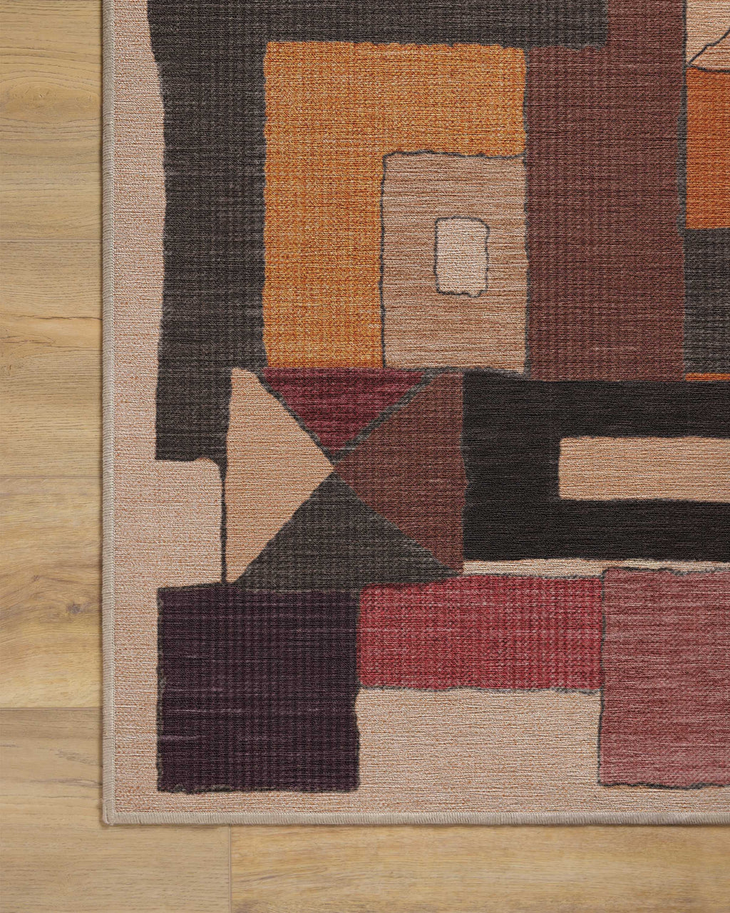 Modra Warm Brown Flatwoven Rug by Jungalow