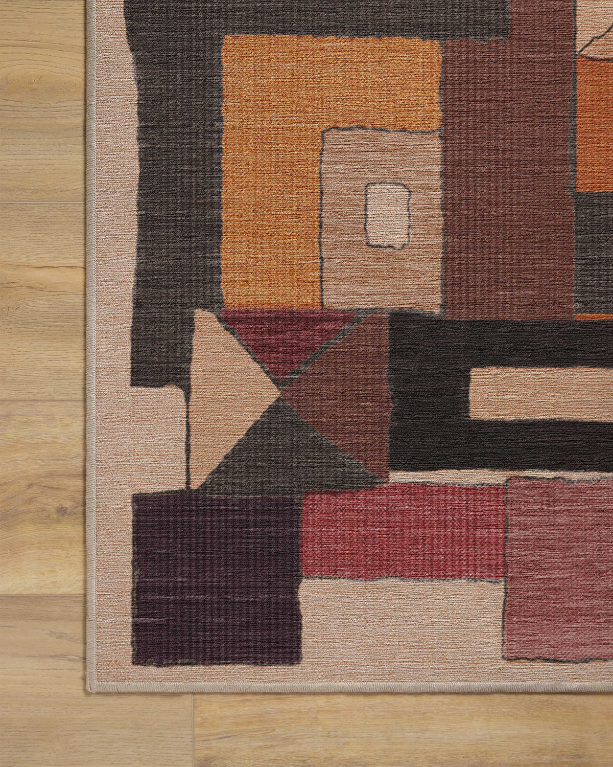 Modra Warm Brown Flatwoven Rug by Jungalow