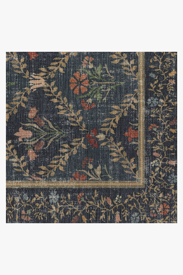 Bellflowers Blue Flatwoven Rug by Morris & Co.