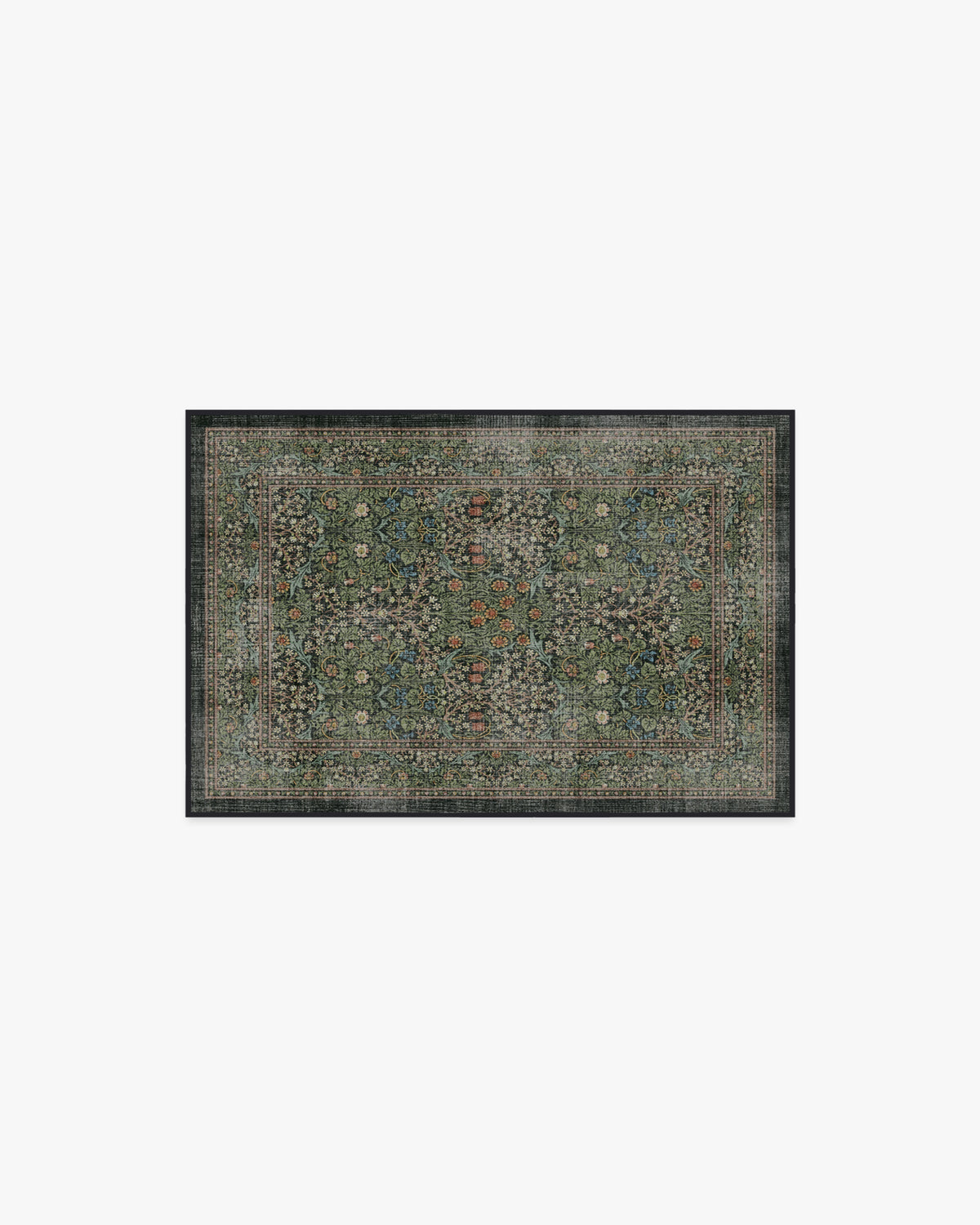 Blackthorn Forest Green Rug by Morris & Co.