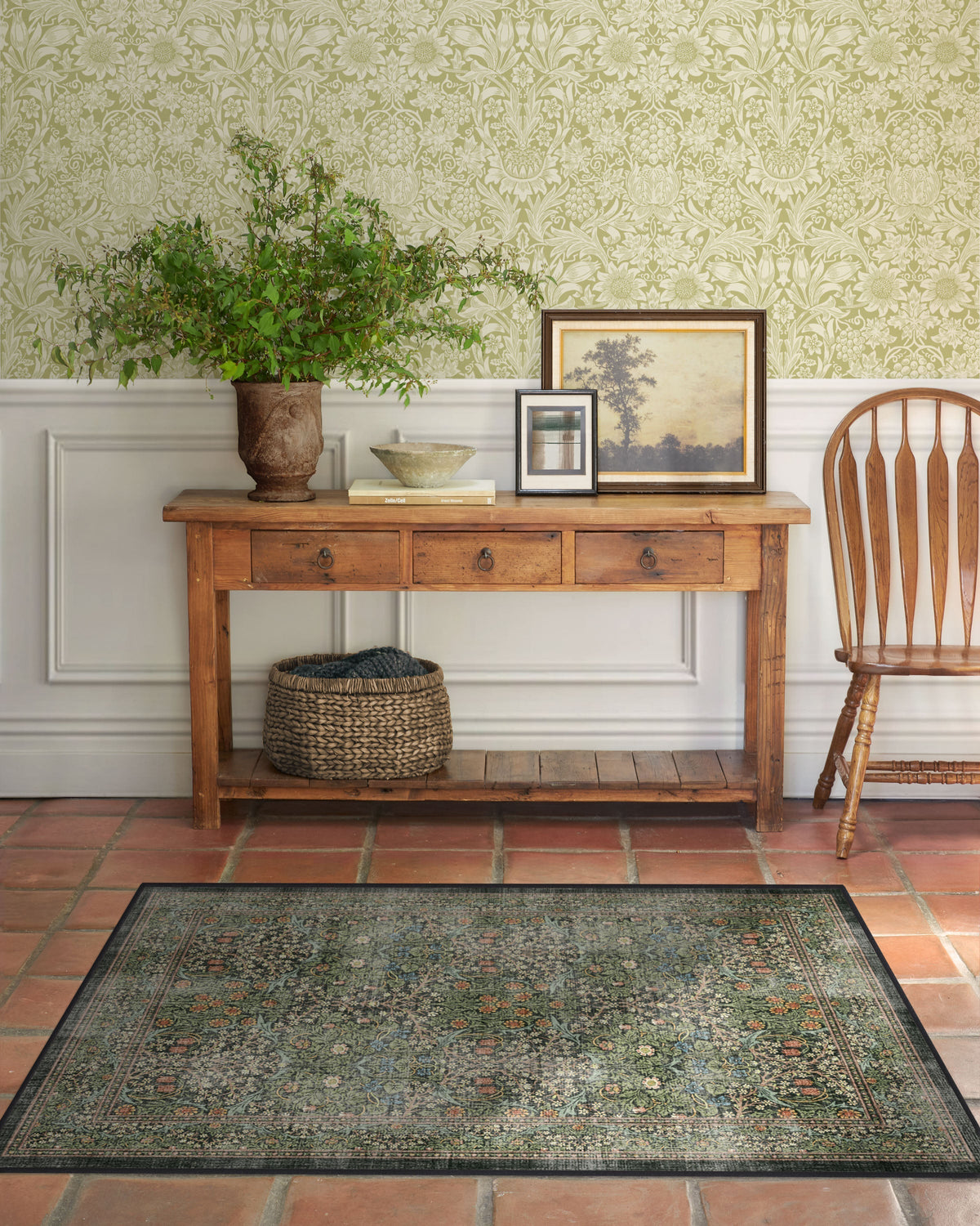 Blackthorn Forest Green Rug by Morris & Co.