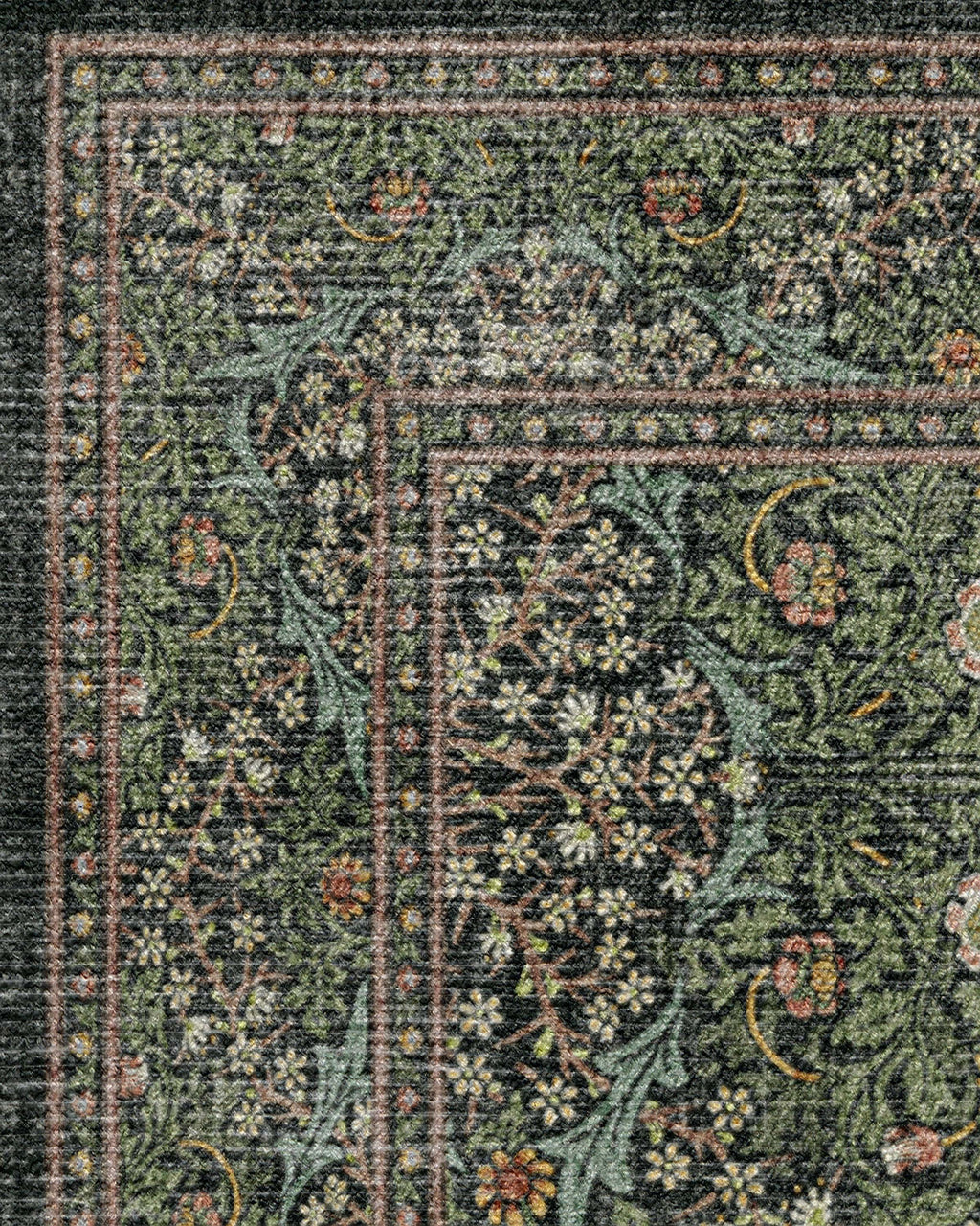 Blackthorn Forest Green Rug by Morris & Co.
