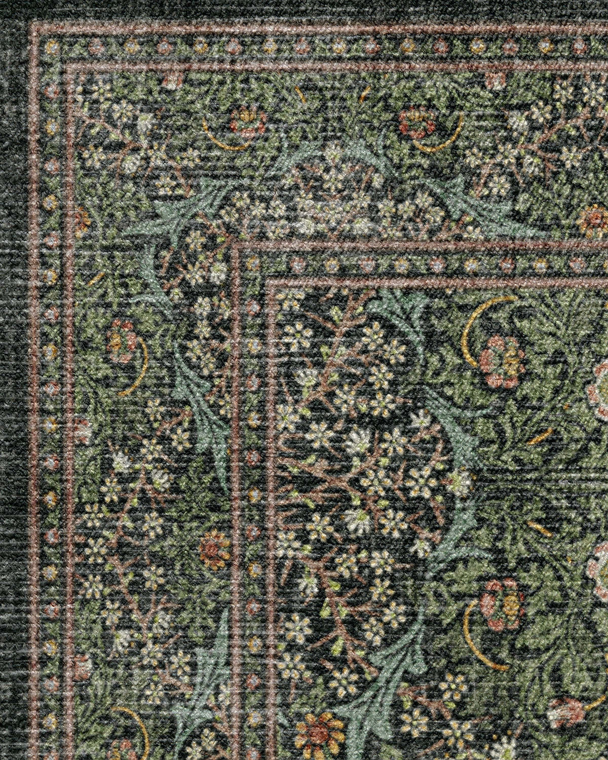 Blackthorn Forest Green Rug by Morris & Co.