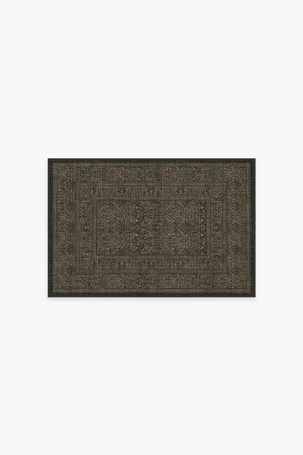 Bluebell Soft Black Flatwoven Rug by Morris & Co.