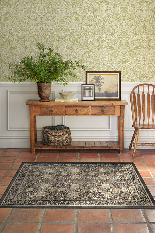 Honeysuckle & Tulip Dark Wood Rug by Morris & Co.